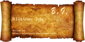 Blüttner Ida névjegykártya